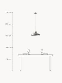 Skandi-Pendelleuchte Malm, Lampenschirm: Metall, Dekor: Holz, Baldachin: Metall, Grau, Ø 40 x H 20 cm