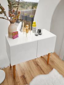 Kleines Sideboard High on Wood in Weiss Hochglanz, Korpus: Mitteldichte Holzfaserpla, Weiss, natur, 90 x 80 cm