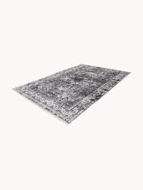 In- & outdoor vloerkleed Valencia met franjes, 100% polyester, Grijstinten, B 80 x L 150 cm (maat XS)