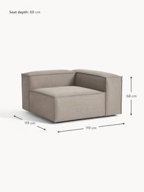 Hoekmodule Lennon, Bekleding: 100% polyester De slijtva, Frame: massief grenenhout, multi, Poten: kunststof Dit product is , Geweven stof taupe, B 119 x D 119 cm, hoekdeel links