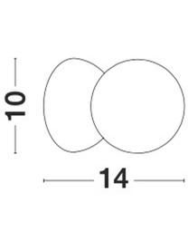 Wand- und Deckenleuchte Zero aus Glas und Beton, Lampenschirm: Opalglas, Grau, Weiß, Ø 10 x T 14 cm