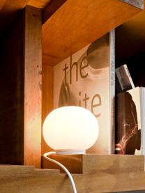 Lampada da tavolo piccola con luce regolabile Glo-Ball, Paralume: vetro, Struttura: plastica, Bianco, Ø 12 x Alt. 9 cm