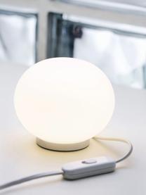 Lampada da tavolo piccola con luce regolabile Glo-Ball, Paralume: vetro, Struttura: plastica, Bianco, Ø 12 x Alt. 9 cm