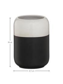 Vaso cepillo de dientes Sphere, Porcelana, Negro, blanco, Ø 7 x Al 10 cm