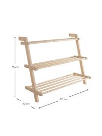 Schoenenkast Eddison met 3 planken van grenenhout, Grenenhout, FSC-gecertificeerd, Beige, B 80 cm x H 65 cm