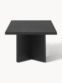 Table basse en bois Toni, MDF avec placage en bois de chêne, laqué, Noir, Ø 100 x haut. 55 cm