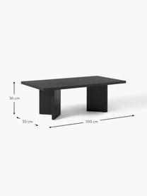 Drevený konferenčný stolík Toni, MDF-doska strednej hustoty s dubovou dyhou, lakovaná, Čierna, Š 100 x D 55 cm