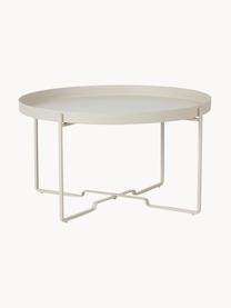 Table basse ronde métal George, Métal, enduit, Blanc crème, Ø 57 cm