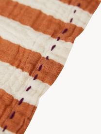 Serviettes de table Striped, 2 pièces, 100 % coton, Blanc, terracotta, larg. 30 x long. 30 cm