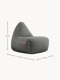 Fauteuil de jardin Cobana, Tissu gris foncé, larg. 80 x prof. 96 cm