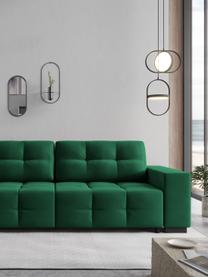 Divano letto 3 posti in velluto verde bottiglia Uvite, Rivestimento: 100% velluto di poliester, Struttura: legno di pino massiccio, , Piedini: legno, Verde bottiglia, Larg. 250 x Prof. 106 cm