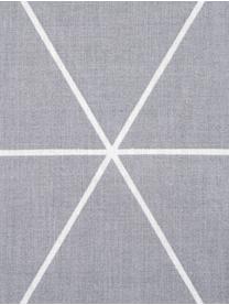 Baumwoll-Kissenbezug Lynn mit grafischem Muster, 65 x 100 cm, Webart: Renforcé Fadendichte 144 , Grau, Cremeweiss, B 65 x L 100 cm