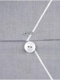 Baumwoll-Kissenbezug Lynn mit grafischem Muster, 65 x 100 cm, Webart: Renforcé Fadendichte 144 , Grau, Cremeweiss, B 65 x L 100 cm