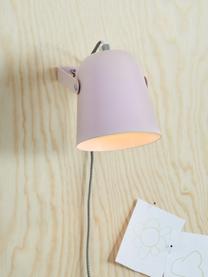 Aplique Iluminar, con enchufe, Pantalla: metal pintado, Cable: cubierto en tela, Rosa, F 21 x Al 18 cm