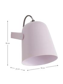 Wandlamp Iluminar met stekker in roze, Lampenkap: gelakt metaal, Roze, D 21 x H 18 cm