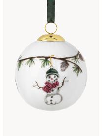 Boule de Noël artisanale en porcelaine Hammershøi, Porcelaine, Bonhomme de neige, Ø 6 cm