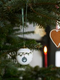 Handgefertigte Weihnachtskugel Hammershøi aus Porzellan, Porzellan, Schneemann, Ø 6 cm