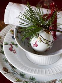 Handgefertigte Weihnachtskugel Hammershøi aus Porzellan, Porzellan, Schneemann, Ø 6 cm