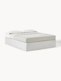 Boxspringbed Enya, Matras: 5-zones pocketvering, Poten: kunststof Dit product is , Geweven stof lichtgrijs, B 140 x L 200 cm, hardheidsgraad H2