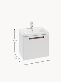 Lavabo con base Senso, in varie dimensioni, Truciolato, MDF, Bianco, Larg. 58 x Alt. 50 cm