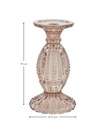 Bougeoir en verre Silva, Verre, Rose, transparent, Ø 60 cm