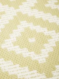 In- & outdoor loper met patroon Miami in geel/wit, 86% polypropyleen, 14% polyester, Wit, geel, 80 x 250 cm