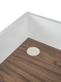 Klein bureau Camille met plank, Poten: gelakt metaal, Walnoothoutkleurig, mat wit, B 90 x D 60 cm