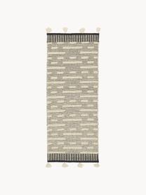 Alfombra corredor artesanal con flecos Rue, 50% lana, 50% algodón 

Las alfombras de lana se pueden aflojar durante las primeras semanas de uso, la pelusa se reduce con el uso diario., Beige, negro, An 80 x L 200 cm