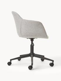 Tapicerowane krzesło biurowe ze sztucznej skóry Fiji, obrotowe, Tapicerka: 100% poliester Dzięki tka, Stelaż: metal malowany proszkowo, Jasnoszara tkanina, S 66 x G 66 cm