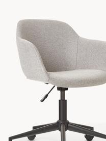 Gestoffeerde bureaustoel Fiji met smalle zitvlak, Bekleding: 100% polyester Met 40.000, Frame: gepoedercoat metaal, Wieltjes: kunststof, Geweven stof lichtgrijs, B 66 x D 66 cm