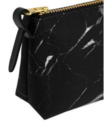 Peračník Black Marble, Polyester, koža, Mramorová čierna, Š 22 x V 9 cm