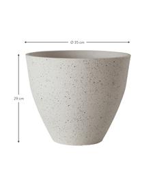 Mcetero grande Altea, Polvo de piedra reciclada, plástico, madera contrachapada, Blanco, Ø 35 x Al 29 cm