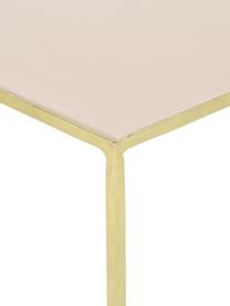 Kovový konzolový stolek Freja, Mosazná, lososová, Š 100 cm, H 40 cm