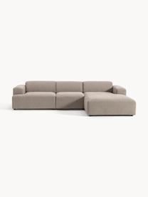 Ecksofa Melva (4-Sitzer), Bezug: 100 % Polyester Der strap, Gestell: Massives Kiefern- und Fic, Webstoff Greige, B 319 x T 195 cm, Eckteil links