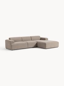 Ecksofa Melva (4-Sitzer), Bezug: 100 % Polyester Der strap, Gestell: Massives Kiefern- und Fic, Füße: Kunststoff Dieses Produkt, Webstoff Greige, B 319 x T 195 cm, Eckteil links