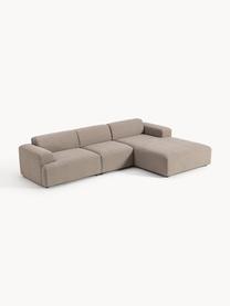 Ecksofa Melva (4-Sitzer), Bezug: 100 % Polyester Der strap, Gestell: Massives Kiefern- und Fic, Webstoff Greige, B 319 x T 195 cm, Eckteil links