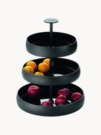 Handgefertigte Etagere Negretto, Aluminium, pulverbeschichtet, Schwarz, Ø 31 x H 42 cm