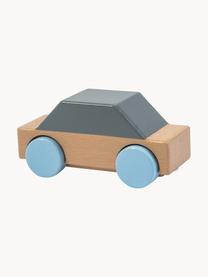 Samochód Woodland, Lite drewno bukowe, Jasny niebieski, szaroniebieski, jasne drewno naturalne, S 14 x W 7 cm