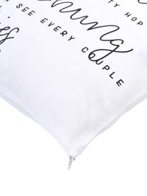 Housse de coussin blanche 45x45 Rocking, 100 % coton bio, certifié GOTS, Blanc, larg. 45 x long. 45 cm