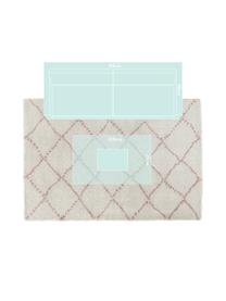 Tappeto in polipropilene Hash, Retro: juta, Color crema, rosa, Larg. 80 x Lung. 150 cm (taglia XS)