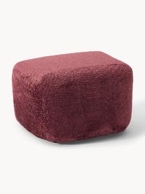 Sofa-Hocker Wolke aus Teddy-Bouclé, Bezug: Teddy-Bouclé (100 % Polye, Füße: Kunststoff Dieses Produkt, Teddy-Bouclé Weinrot, B 64 x H 41 cm