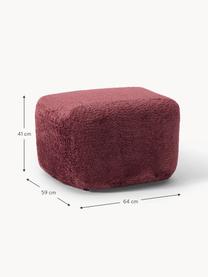 Sofa-Hocker Wolke aus Teddy-Bouclé, Bezug: Teddy-Bouclé (100 % Polye, Füße: Kunststoff Dieses Produkt, Teddy-Bouclé Weinrot, B 64 x H 41 cm