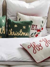 Housse de coussin 40x40 vert tricot Christmas, 100 % coton, Vert, couleur dorée, larg. 40 x long. 40 cm