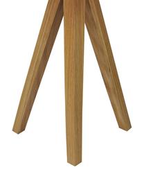 Tischlampe Kullen aus Eichenholz, Lampenfuß: Eichenholz, Lampenschirm: Polyester, Hellbraun, Weiß, Ø 23 x H 44 cm