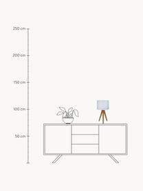 Lámpara de mesa de madera Kullen, Pantalla: poliéster, Madera clara, blanco, Ø 23 x Al 44 cm