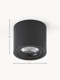 LED plafondspot Alivia, Gepoedercoat metaal, Zwart, Ø 9  x H 7 cm