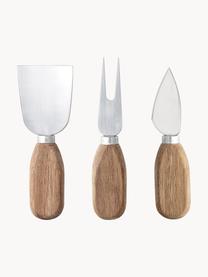 Set de cuchillos de queso Chase, 3 pzas., Acero, madera de acacia, Set de diferentes tamaños