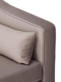 Fluwelen bank Alva (2-zits) in taupe met houten poten, Bekleding: fluweel (hoogwaardig poly, Frame: massief grenenhout, Poten: massief gebeitst beukenho, Taupe, B 184 x D 92 cm