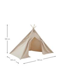 Tipi dziecięce Teddy Tudeloo, Stelaż: drewno naturalne, Beżowy Teddy, S 130 x W 120 cm