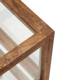 Mesa auxiliar de madera de mango Montre, Tablero: vidrio, Estructura: madera de mango, Madera de mango, transparente, An 38 x Al 60 cm